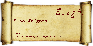 Suba Ágnes névjegykártya